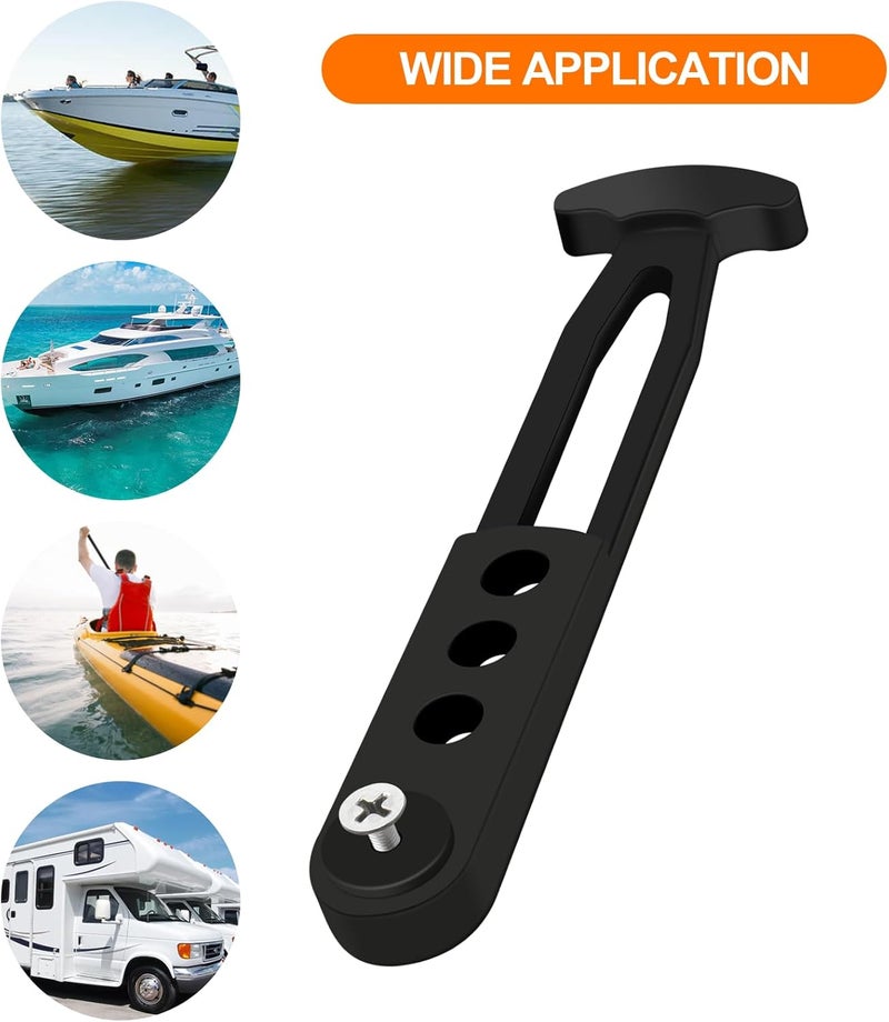 YRMJ 4 Pack Boat Telescoping Ladder Rubber Strap Boarding Fixed Lock Belt Adjustable 4-Hole Installation for Pontoon Boat Yacht Roof RV Folding Ladder - Image 4